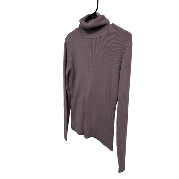 Van Heusen Womens Ribbed Turtleneck Sweater Long Sleeve Purple Sz Large - Picture 3 of 9